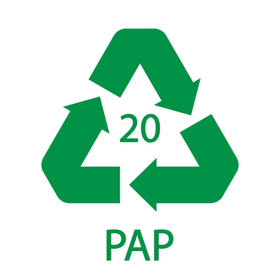 symbole de recyclage du papier pap 20. illustration vectorielle vecteur