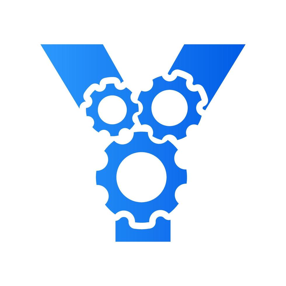 logo initial y gear vecteur