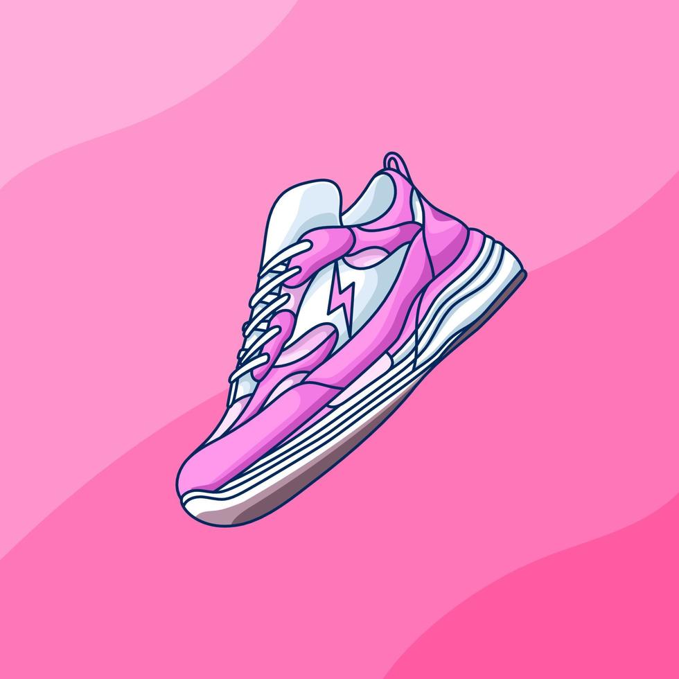 illustration de dessin animé de baskets rose vecteur