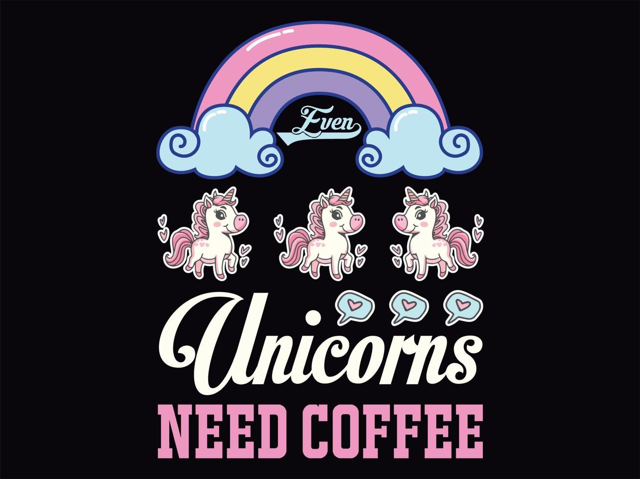 fichier vectoriel de conception de t-shirt licorne