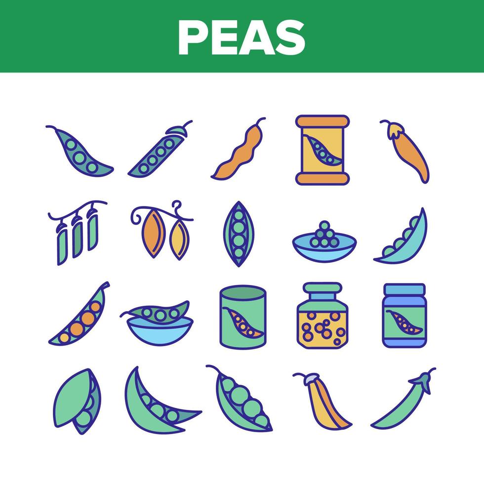 pois bob collection de légumes icons set vector