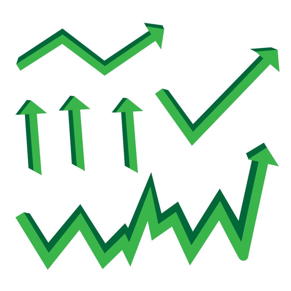 vecteur haussier, flèche montante isolé sur fond blanc