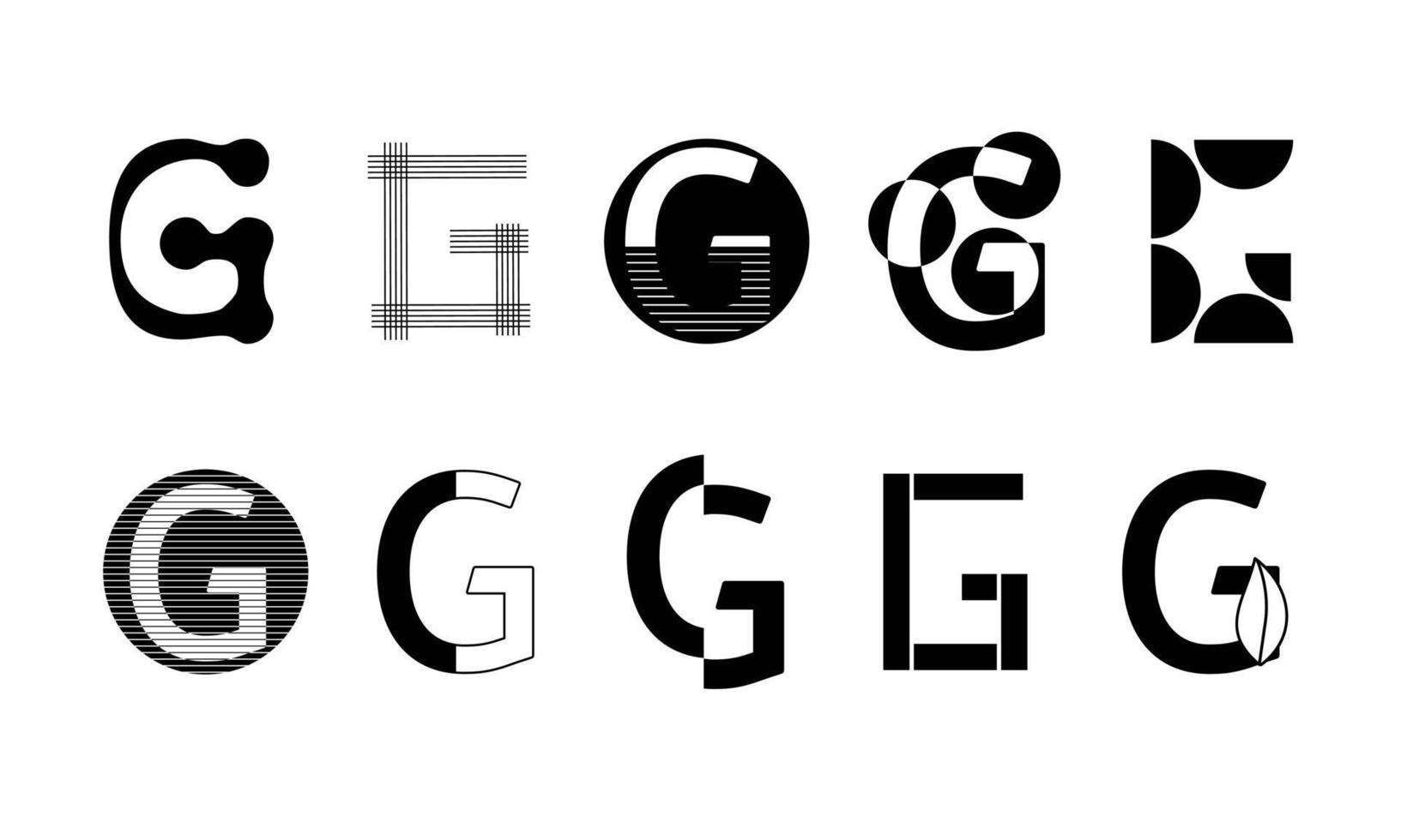 monogramme set logos avec la lettre g, collection vecteur