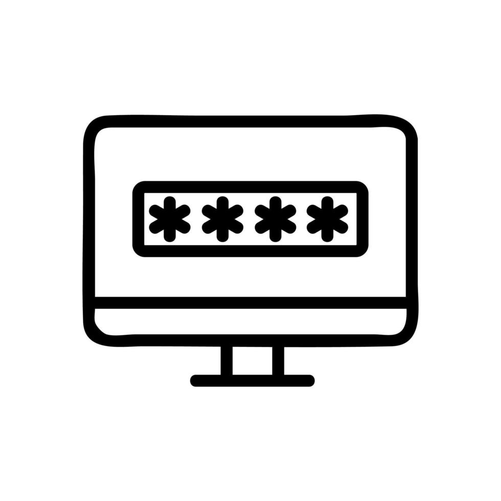 illustration vectorielle de l'icône du moniteur de mot de passe vecteur