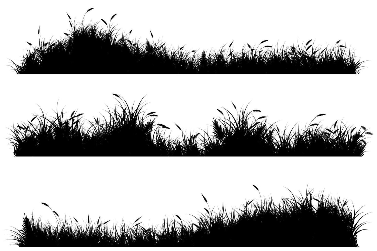 silhouette herbeuse, champ d'herbe vecteur