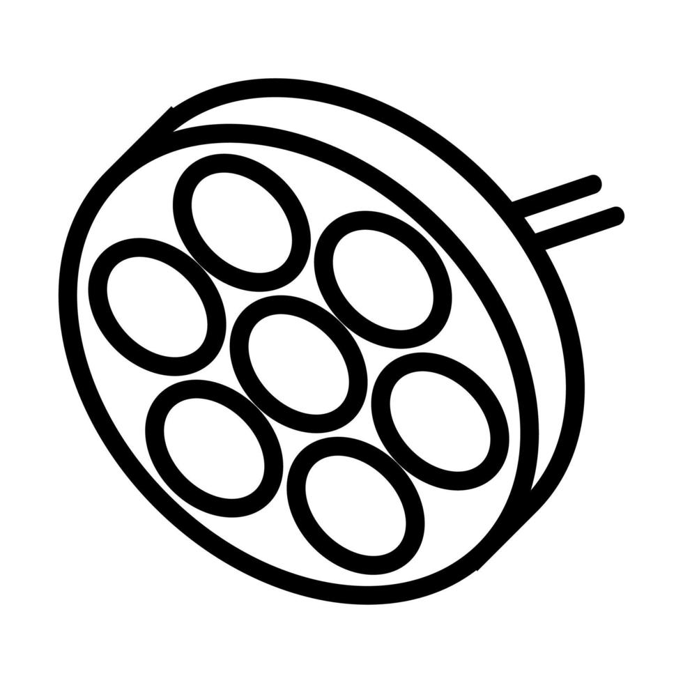 éclairage dans l'icône de vecteur de fonctionnement. illustration de symbole de contour isolé