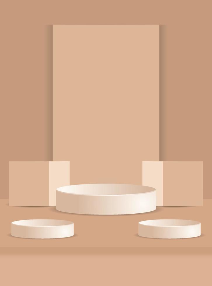 podium abstrait 3d minimaliste avec des couleurs pastel vecteur
