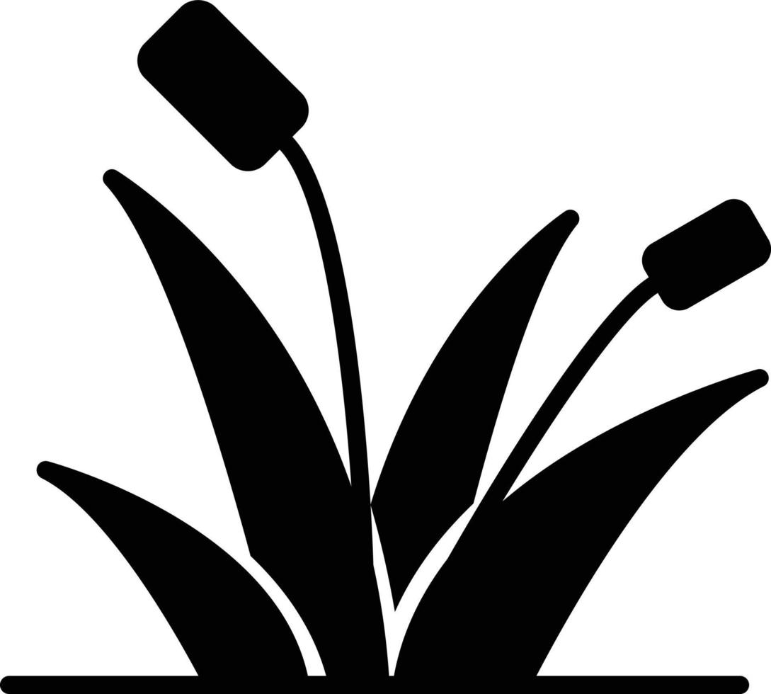 icône de glyphe d'herbe vecteur