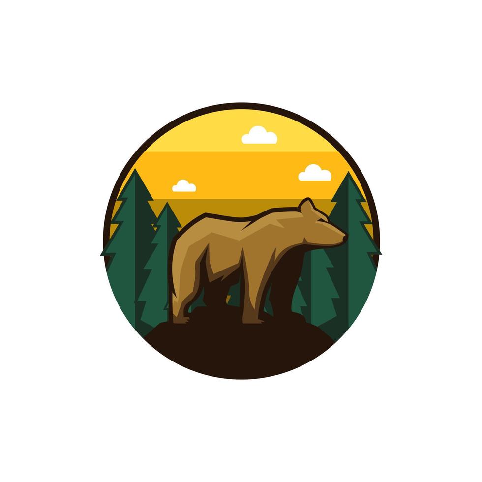 modèle de vecteur de logo ours sauvage