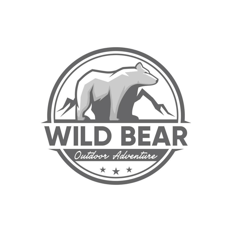 modèle de vecteur de logo ours sauvage