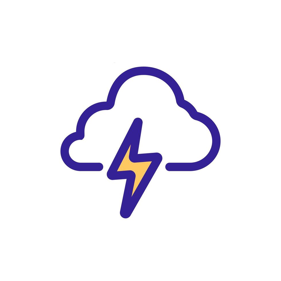 vecteur d'icône d'ouragan d'orage de foudre. illustration de symbole de contour isolé