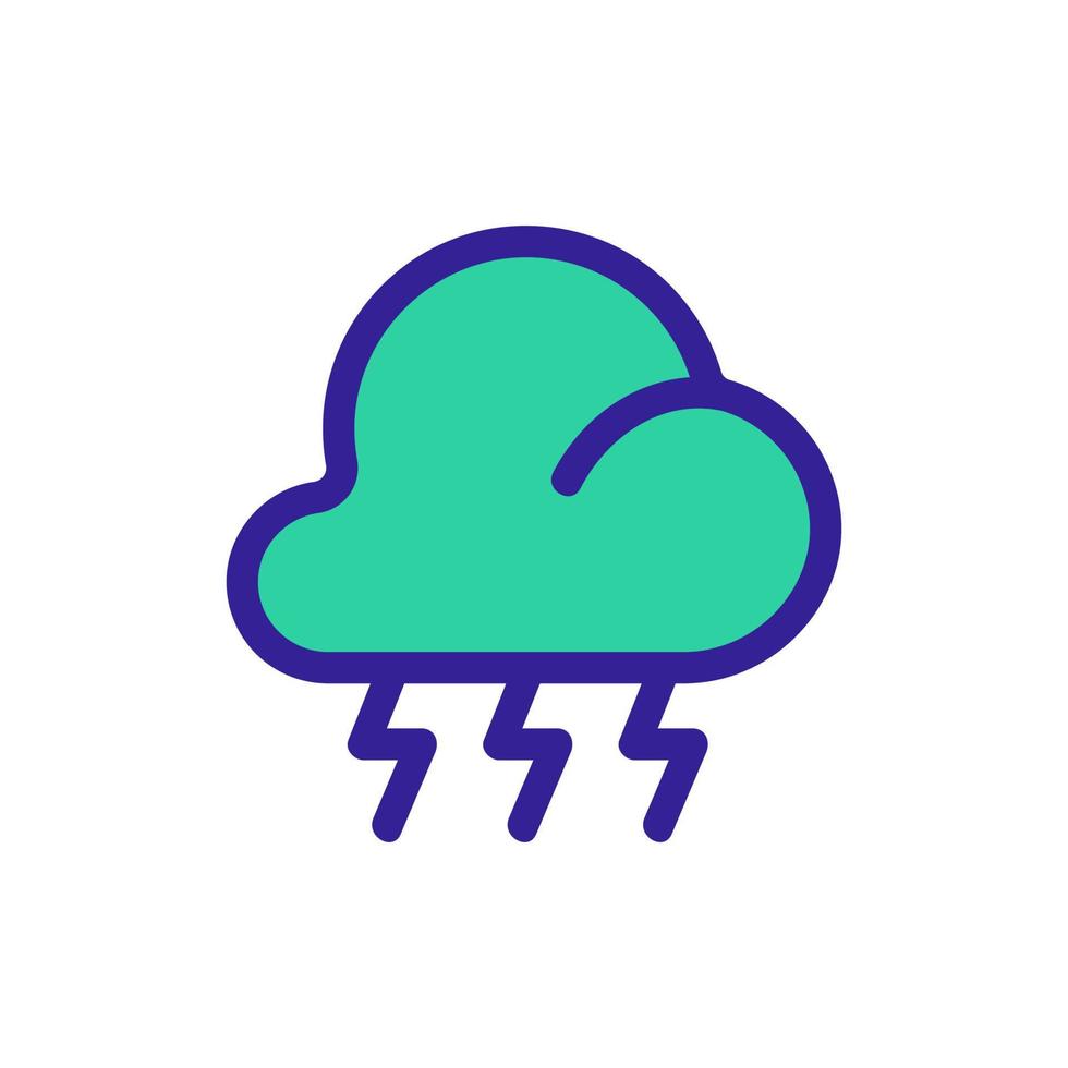 vecteur d'icône d'ouragan d'orage de foudre. illustration de symbole de contour isolé