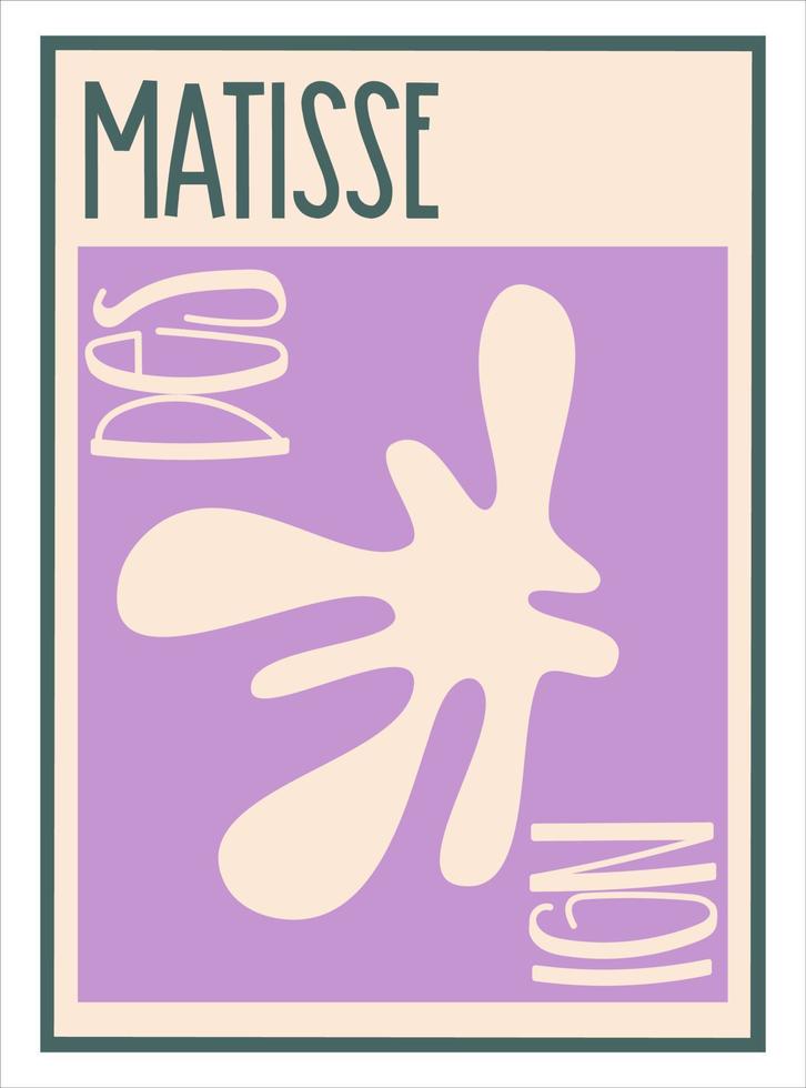 affiche matisse esthétique isolée avec du texte. design minimaliste moderne. illustration vectorielle abstraite. graphique nature vintage. vecteur de fond d'art abstrait. conception florale à la mode