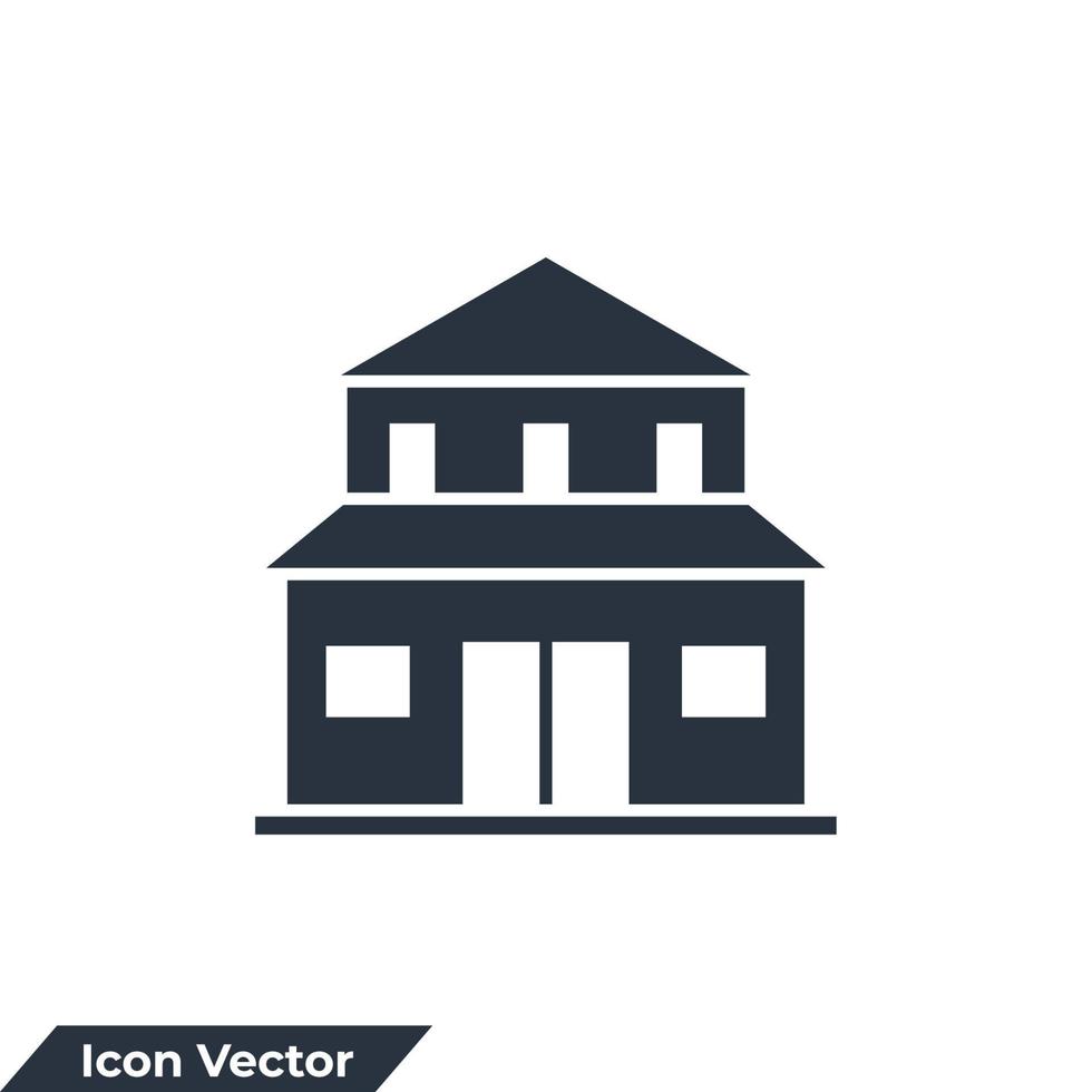 illustration vectorielle du logo de l'icône de la propriété immobilière. modèle de symbole de villa pour la collection de conception graphique et web vecteur