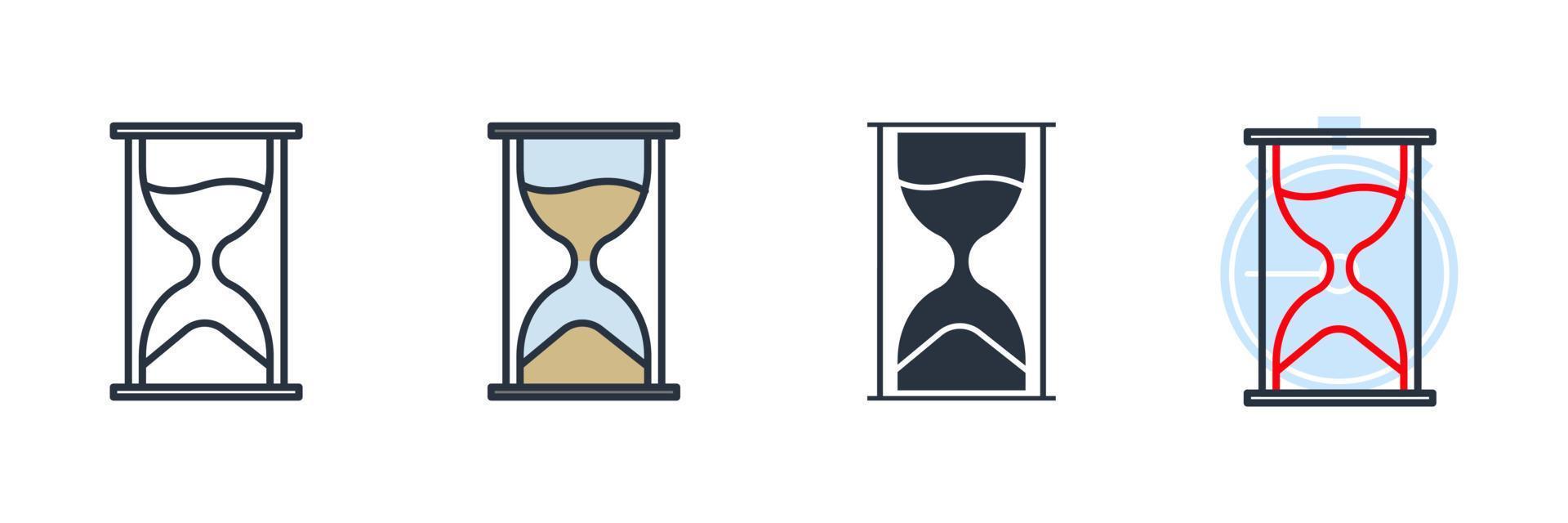 illustration vectorielle de verre de sable icône logo. modèle de symbole de sablier pour la collection de conception graphique et web vecteur