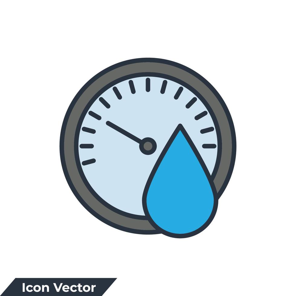 illustration vectorielle du logo de l'icône de l'hygromètre. modèle de symbole d'humidité pour la collection de conception graphique et web vecteur