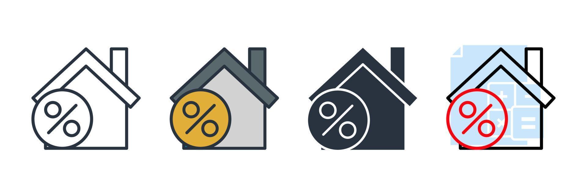 pourcentage maison icône logo illustration vectorielle. modèle de symbole de maison de remise pour la collection de conception graphique et web vecteur