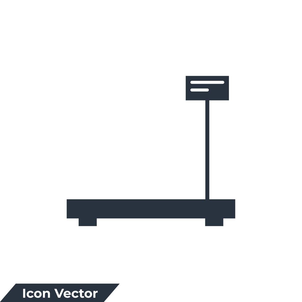 illustration vectorielle du logo de l'icône à l'échelle industrielle. modèle de symbole d'échelle numérique d'entrepôt pour la collection de conception graphique et web vecteur