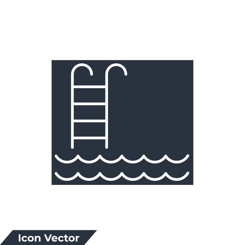illustration vectorielle de piscine icône logo. modèle de symbole de piscine pour la collection de conception graphique et web vecteur
