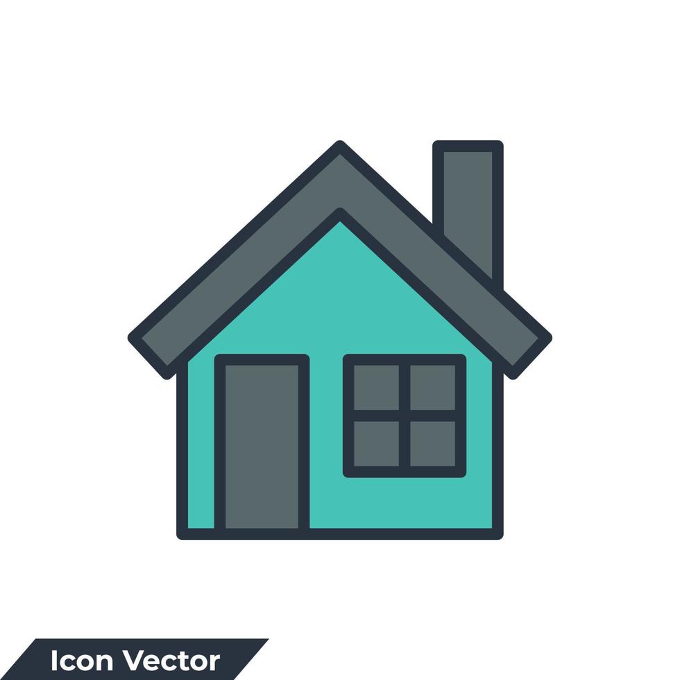illustration vectorielle de maison icône logo. modèle de symbole de maison pour la collection de conception graphique et web vecteur