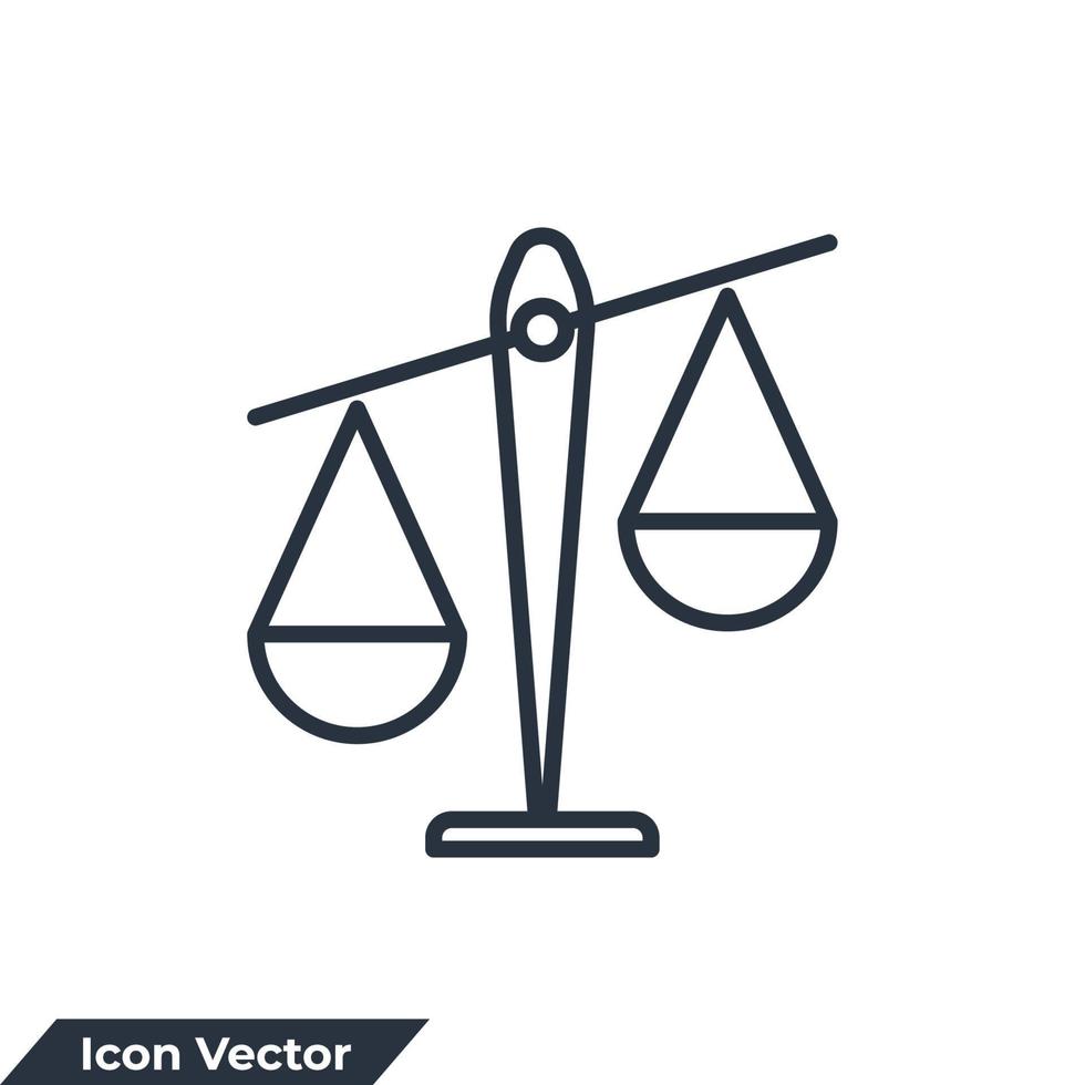 illustration vectorielle du logo de l'icône de l'échelle de la loi. modèle de symbole d'échelle pour la collection de conception graphique et web vecteur