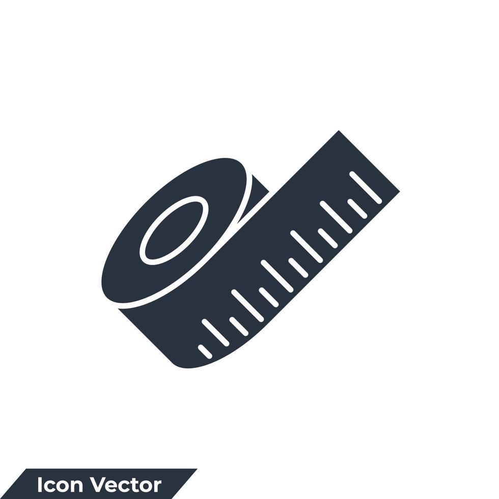 ruban à mesurer icône logo illustration vectorielle. modèle de symbole de bande de mesure pour la collection de conception graphique et web vecteur