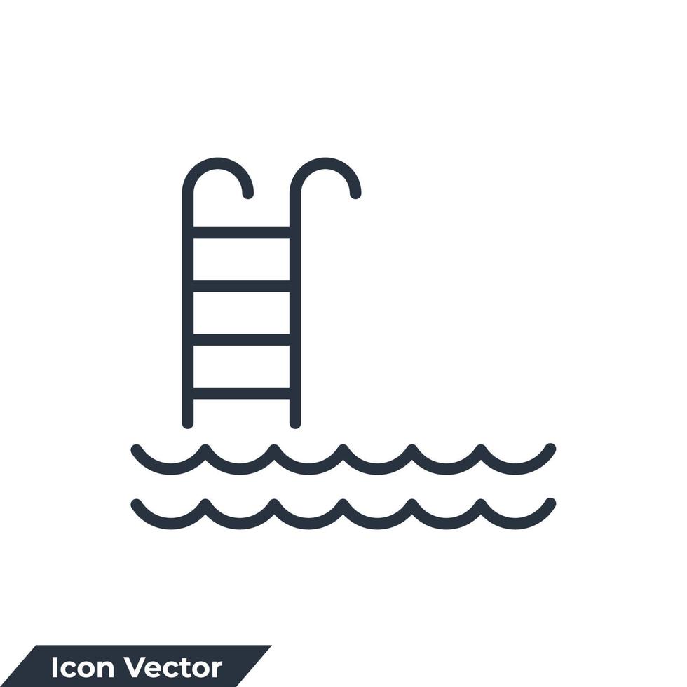 illustration vectorielle de piscine icône logo. modèle de symbole de piscine pour la collection de conception graphique et web vecteur