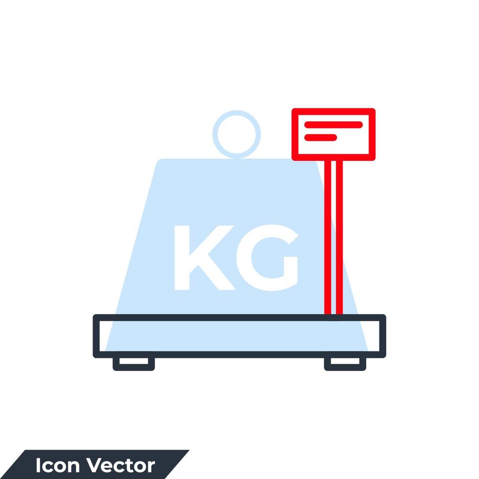 illustration vectorielle du logo de l'icône à l'échelle industrielle. modèle de symbole d'échelle numérique d'entrepôt pour la collection de conception graphique et web vecteur