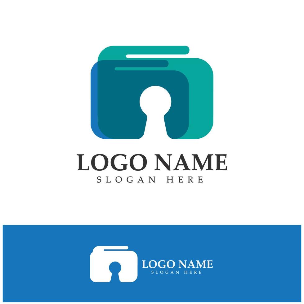 vecteur d'icône de conception de logo de portefeuille électronique