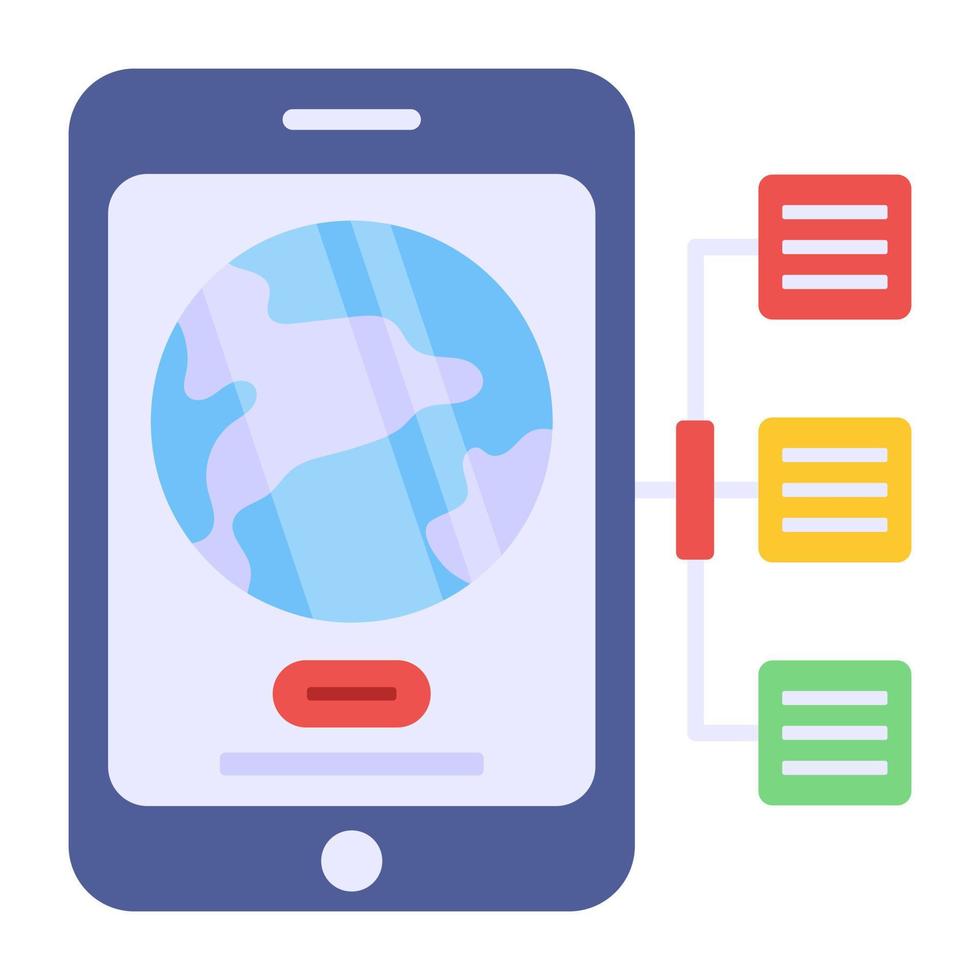 icône du design moderne du réseau mondial mobile vecteur
