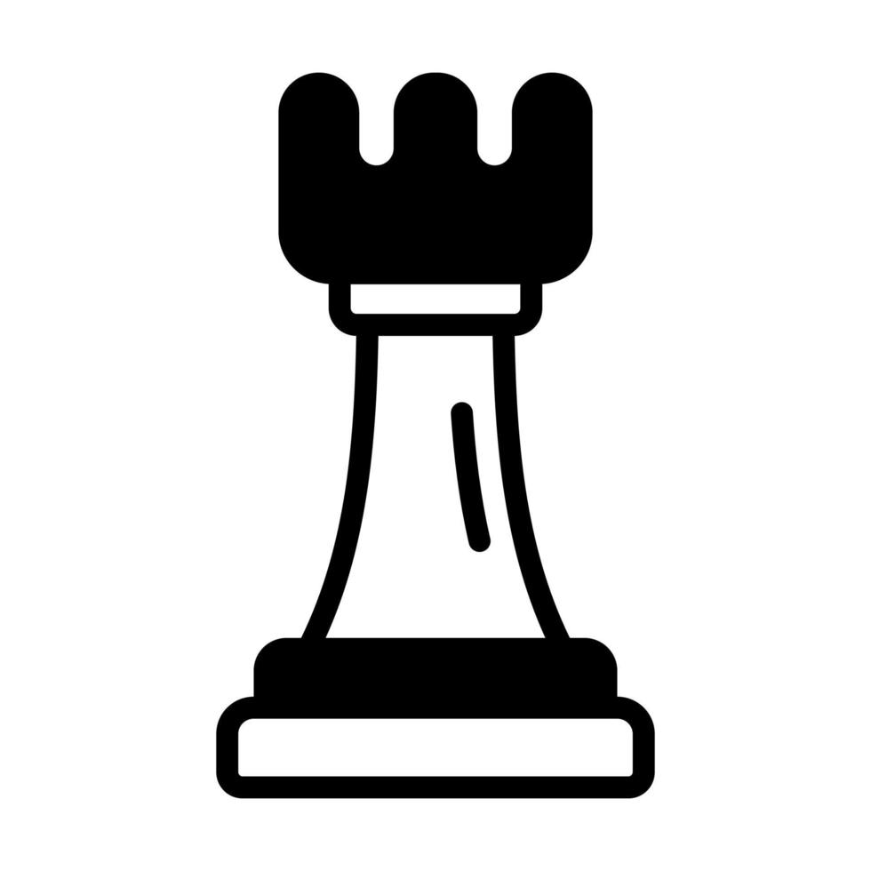 icône de ligne de pièce d'échecs isolée sur fond blanc vecteur