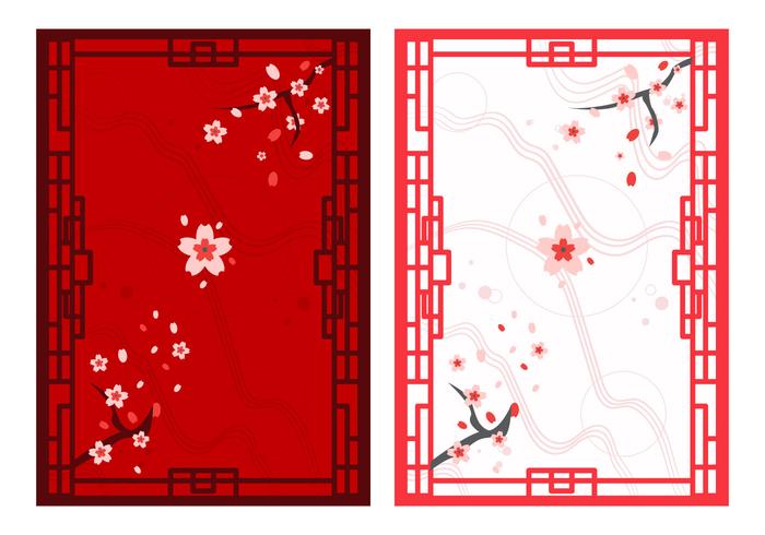 Des beaux ornements japonais gratuits vecteur