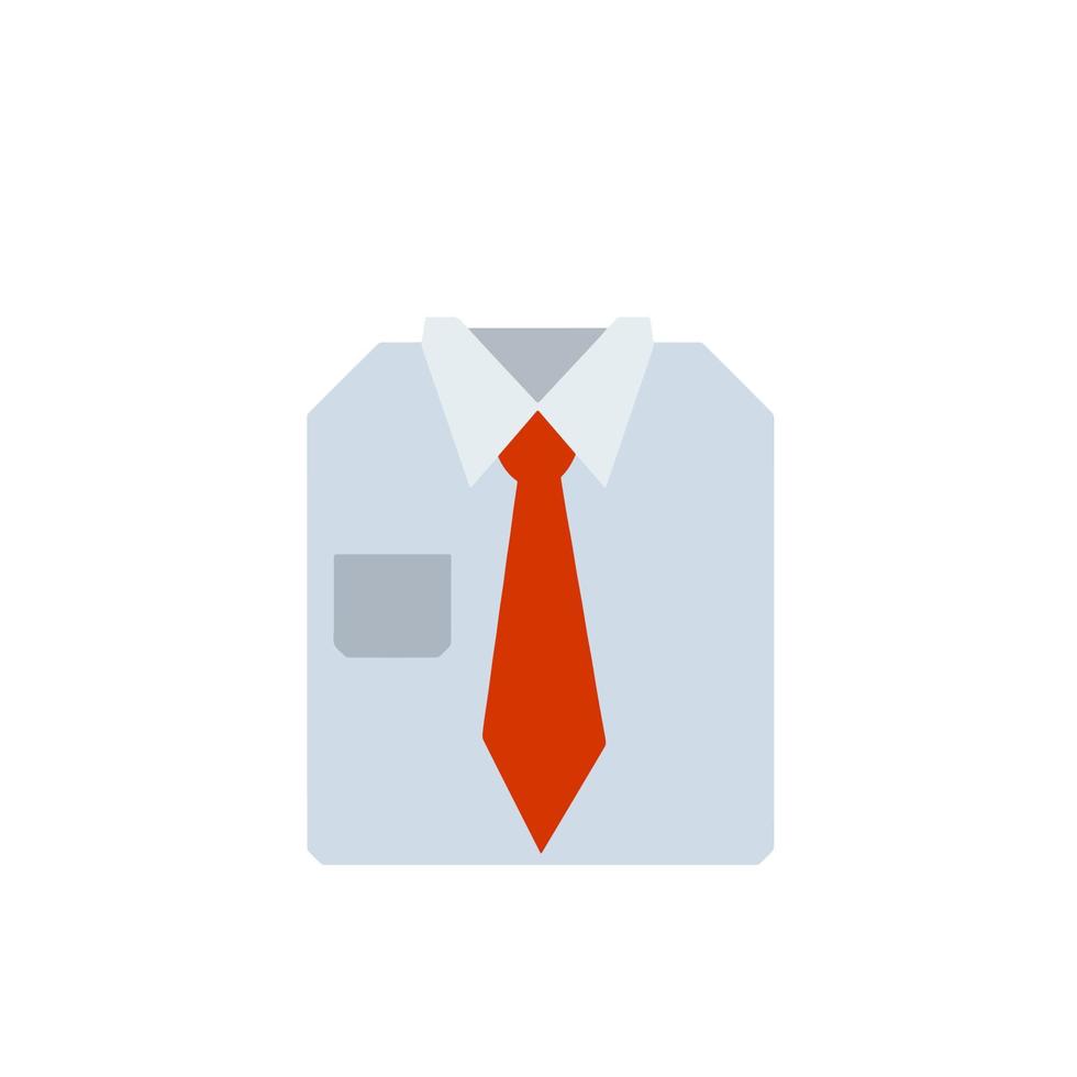 cravate rouge et col chemise. vêtements d'affaires vecteur