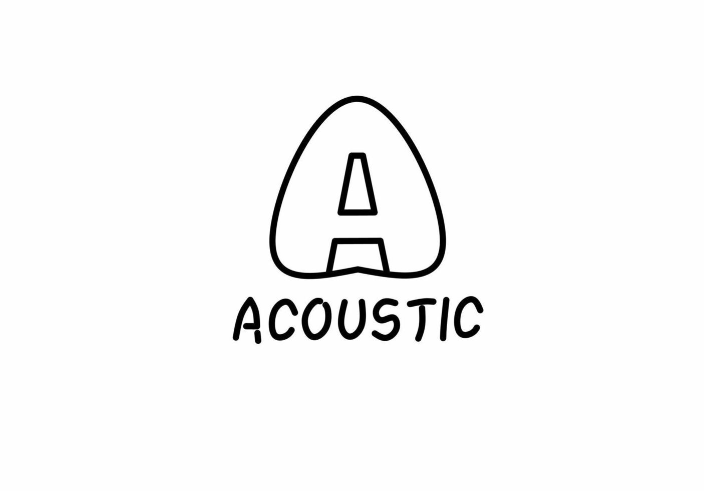 lettre initiale un logo de guitare médiator vecteur