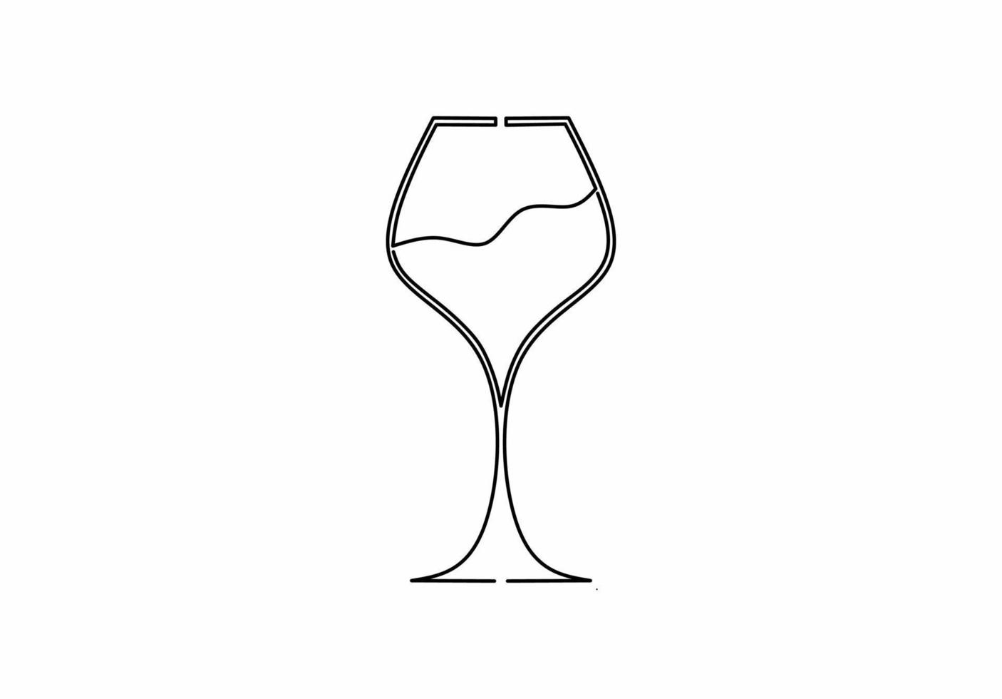 icône de logo de verre de vin de ligne simple isolé sur fond blanc vecteur