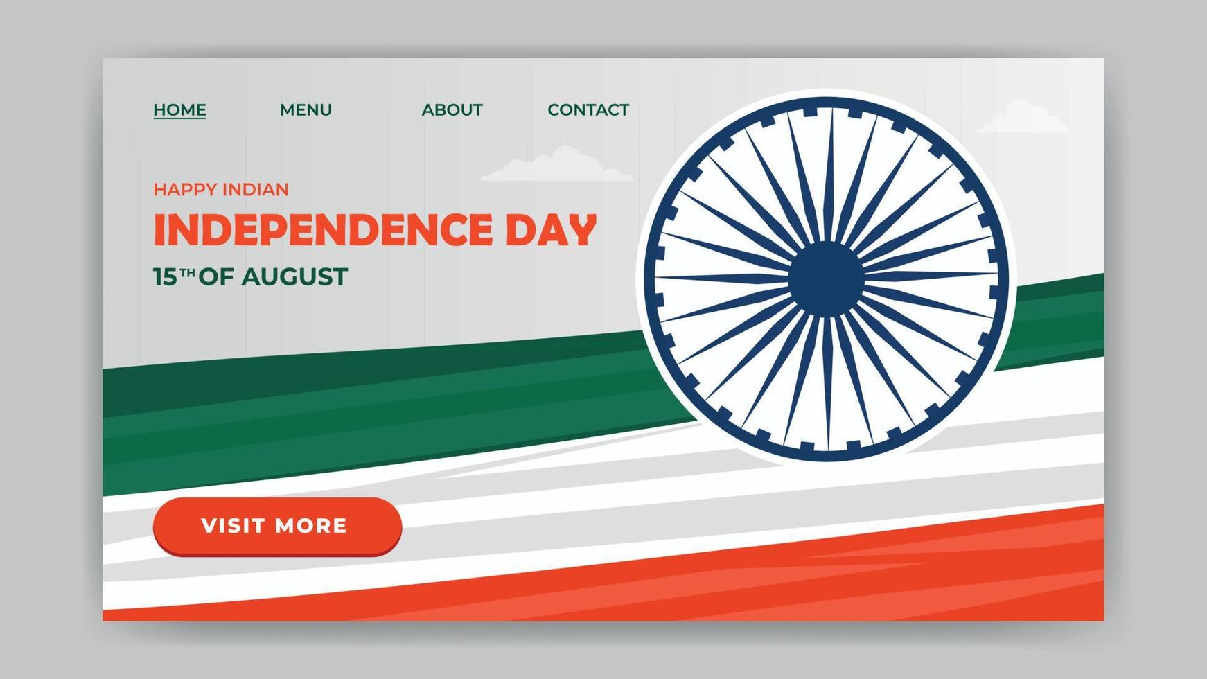 concept de page de destination web de la fête de l'indépendance indienne vecteur