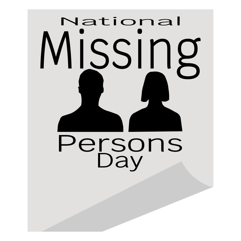 journée nationale des personnes disparues, silhouettes de personnes et texte vecteur