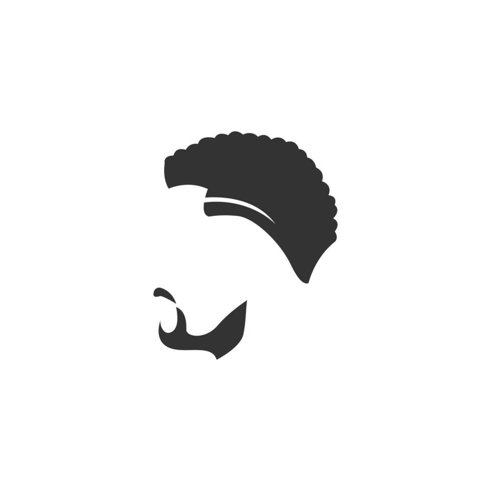 logo d'icône de style de cheveux pour hommes vecteur