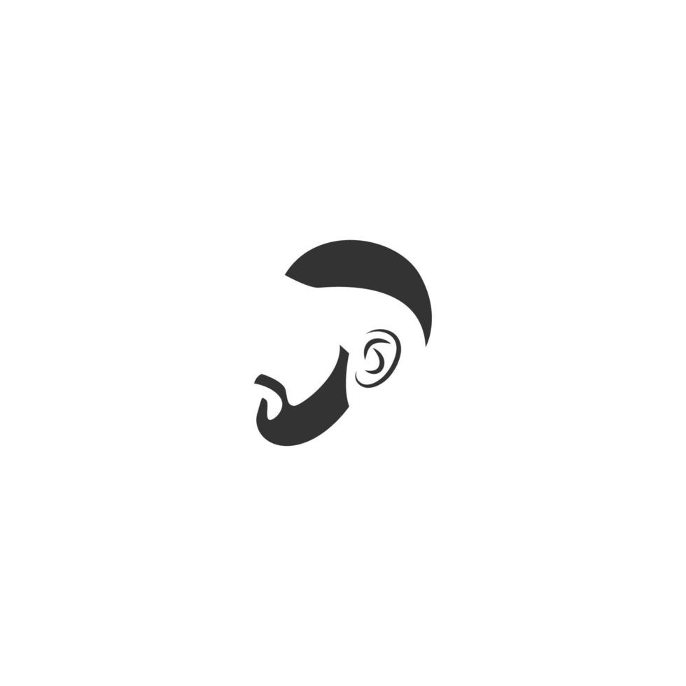 logo d'icône de style de cheveux pour hommes vecteur