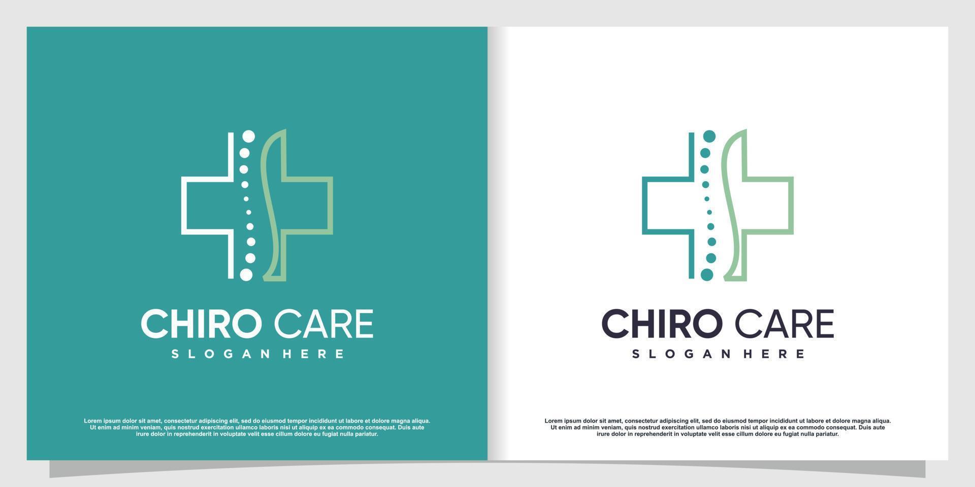 logo chiropratique pour massage et affaires avec vecteur premium de concept d'élément créatif