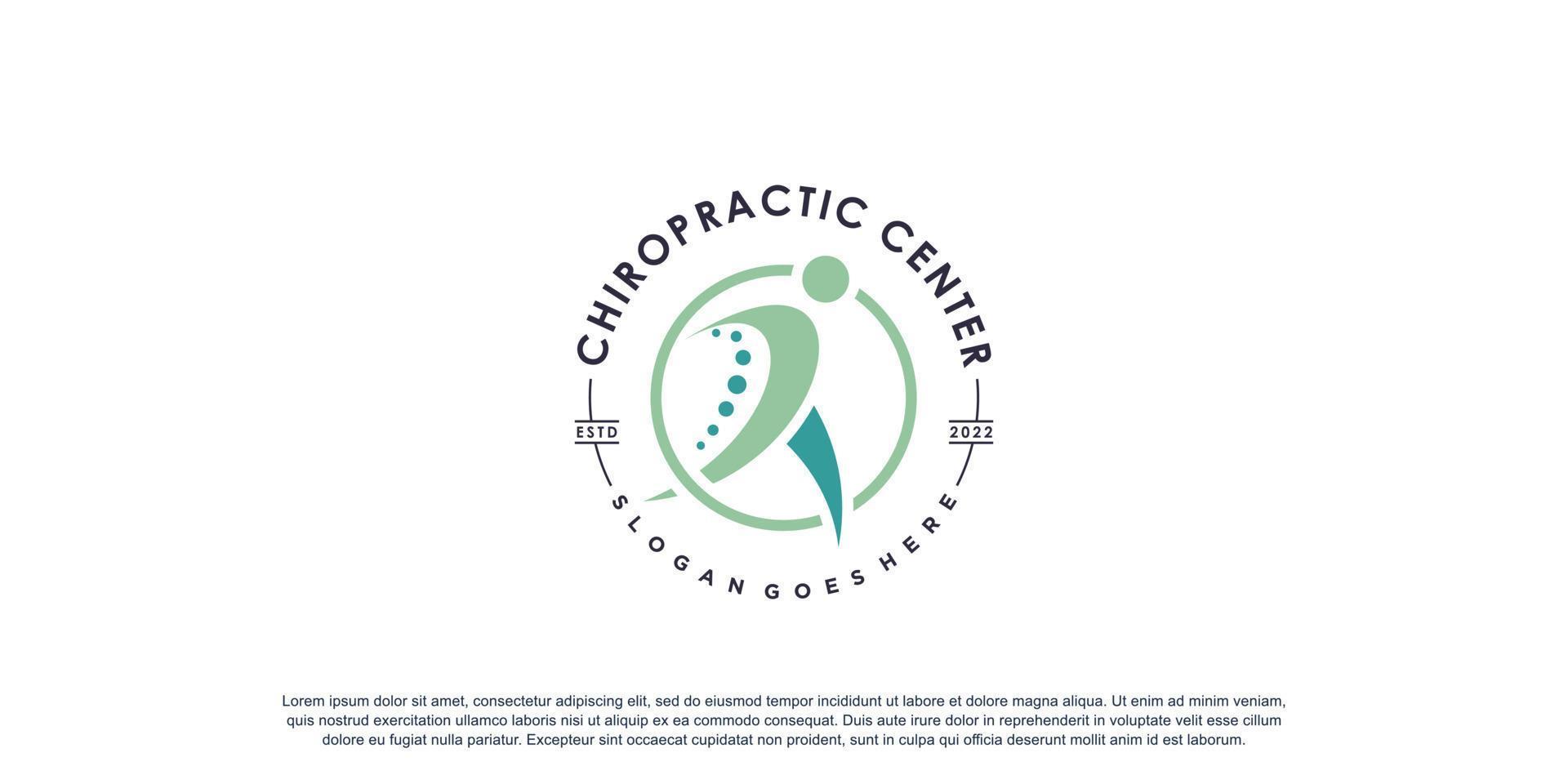 logo chiropratique pour massage et affaires avec vecteur premium de concept d'élément créatif