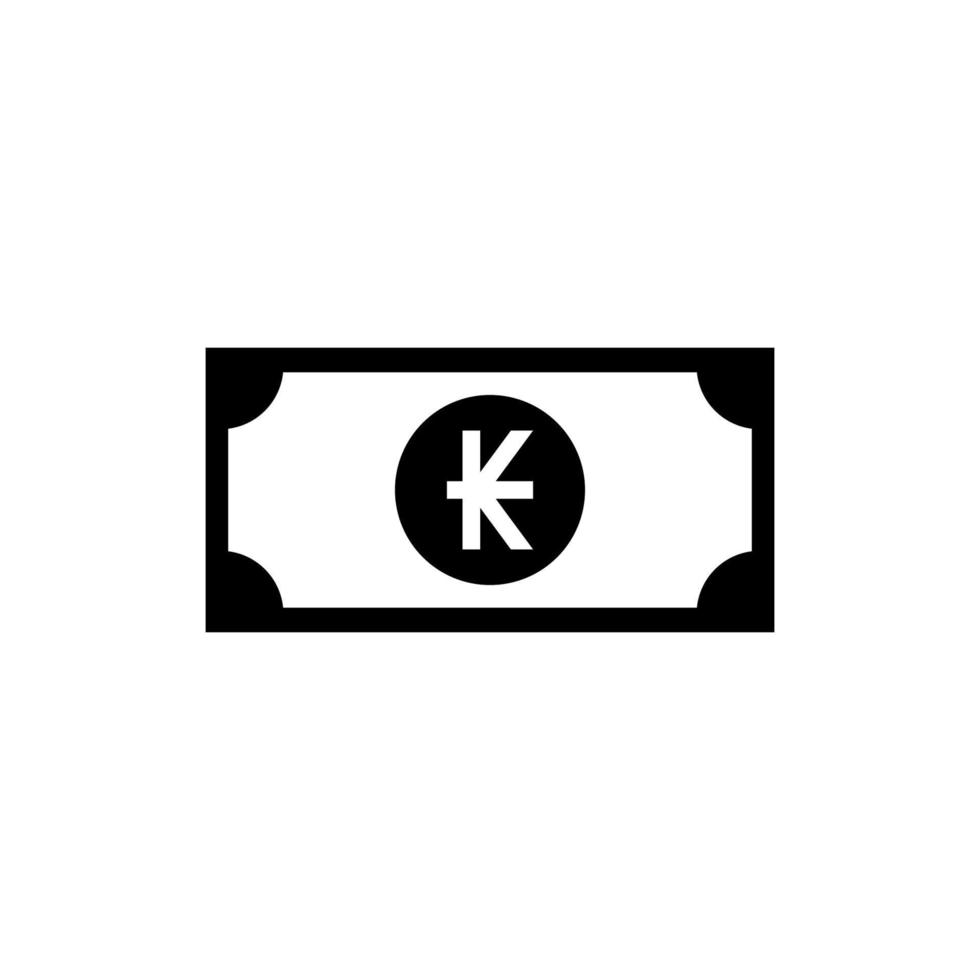 symbole d'icône de devise laos, lak, papier d'argent kip. illustration vectorielle vecteur