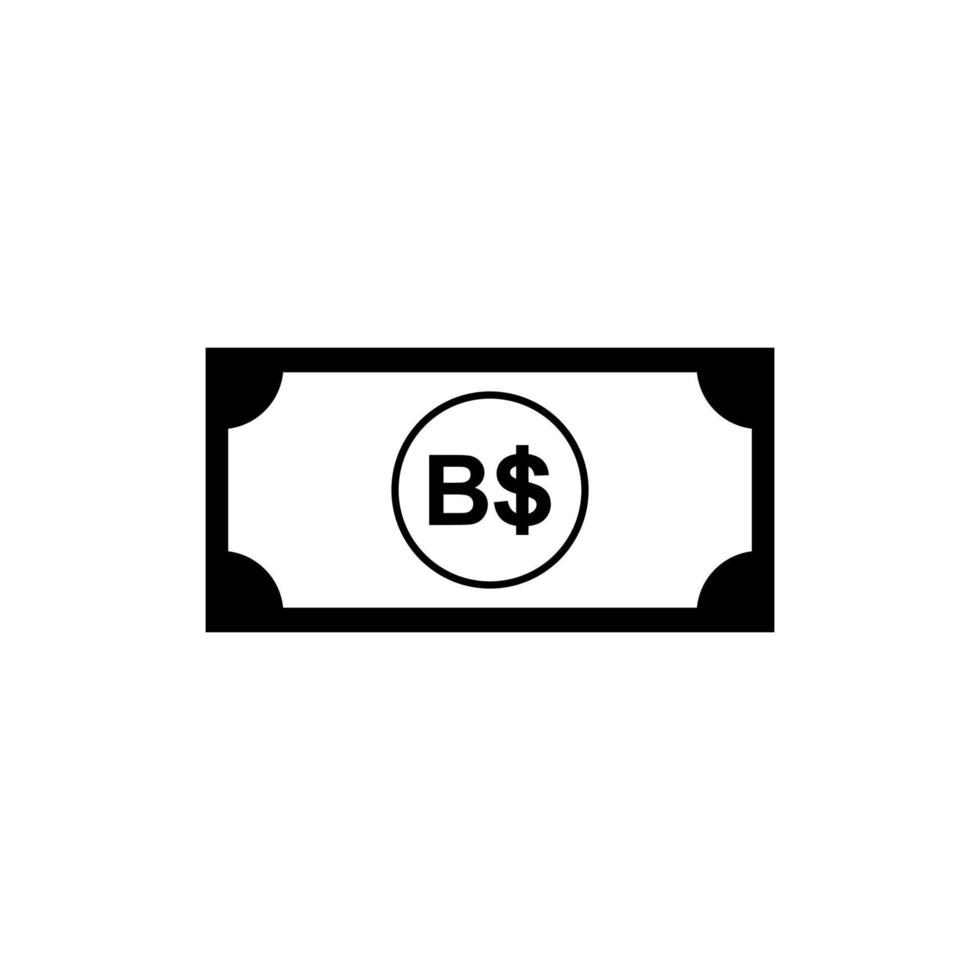 symbole d'icône de devise brunéi darussalam, bnd, papier d'argent dollar brunéi. illustration vectorielle vecteur