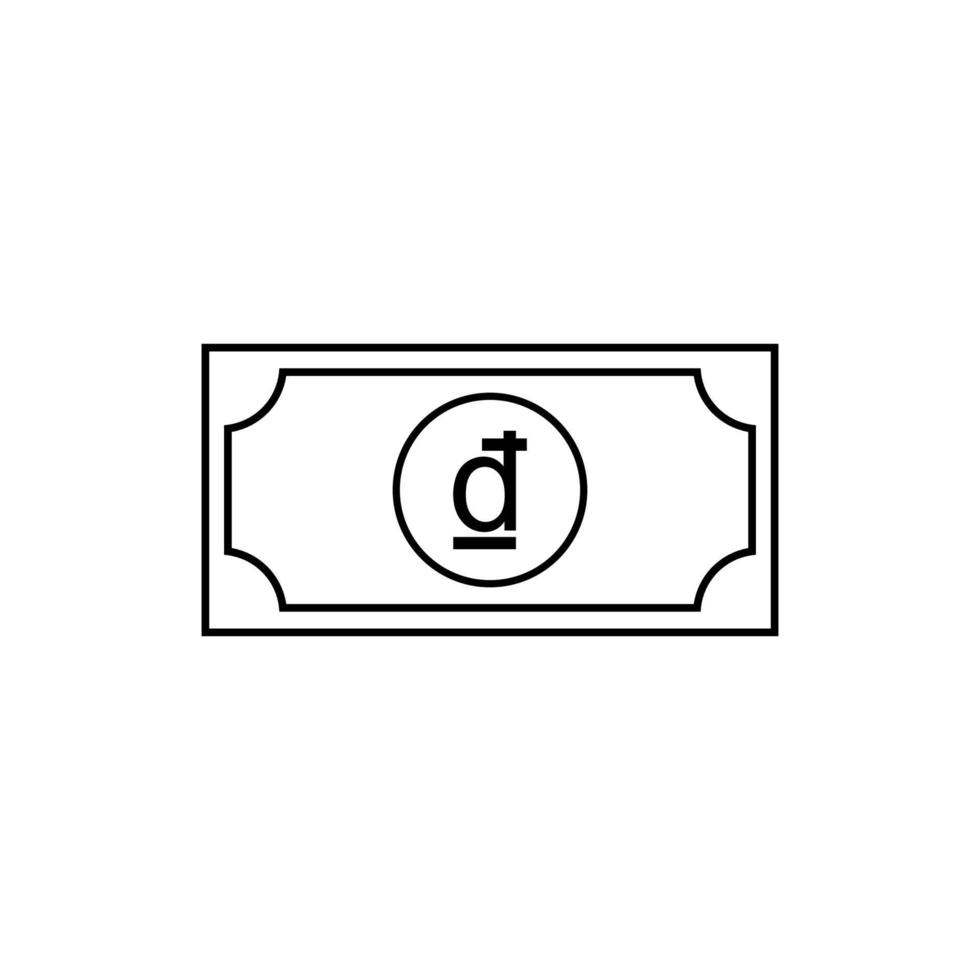 symbole d'icône de devise vietnam, vnd, papier d'argent dong. illustration vectorielle vecteur