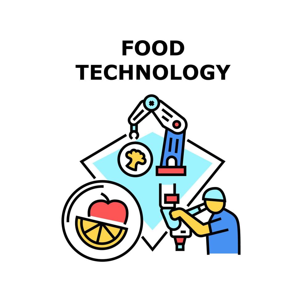 illustration de couleur de concept de vecteur de technologie alimentaire