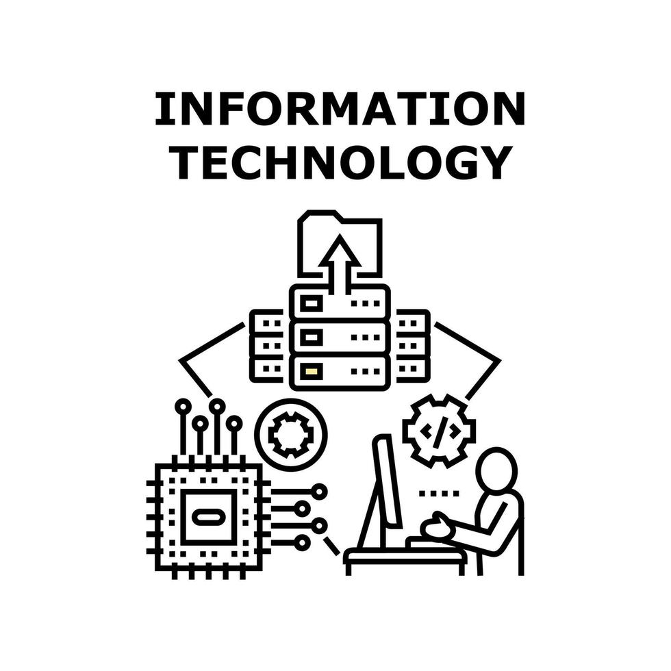 technologie de l'information icône illustration vectorielle vecteur