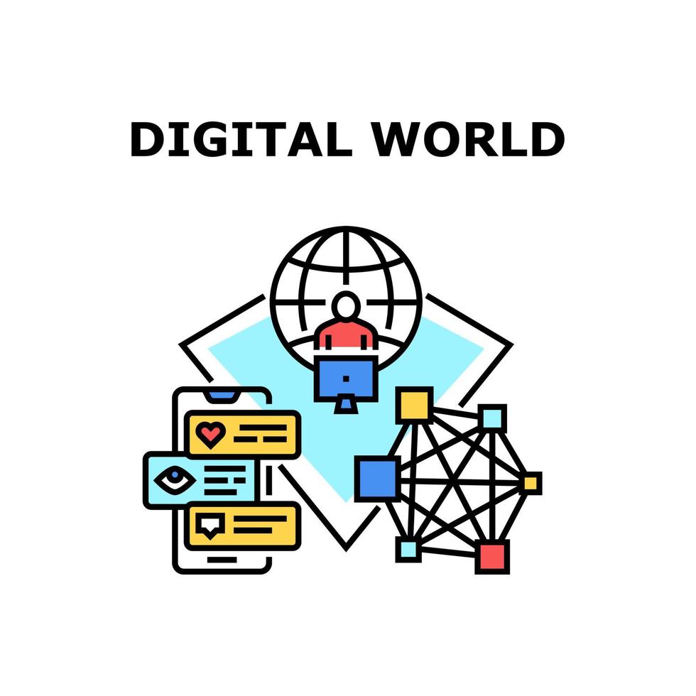 illustration vectorielle de l'icône du monde numérique vecteur