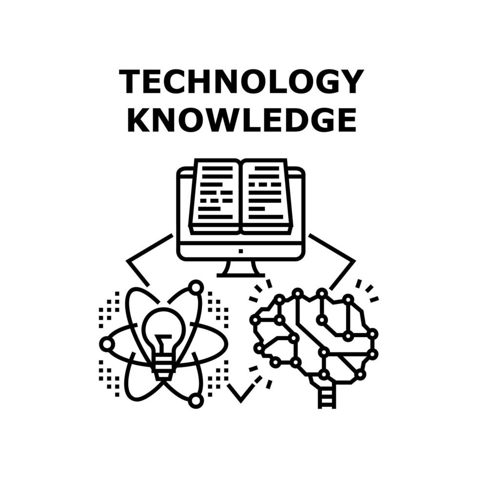 technologie connaissance icône illustration vectorielle vecteur