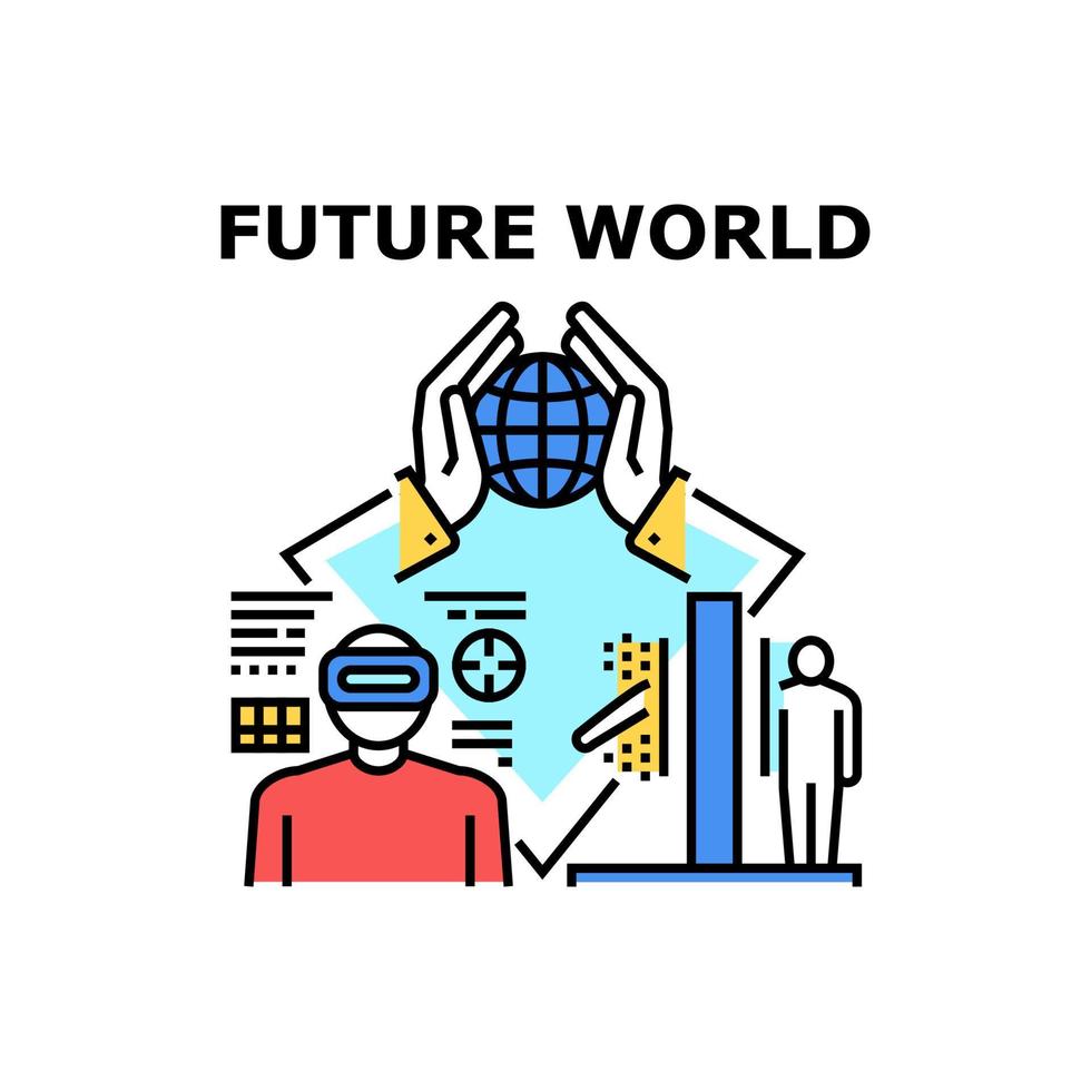 illustration vectorielle de l'icône du monde futur vecteur