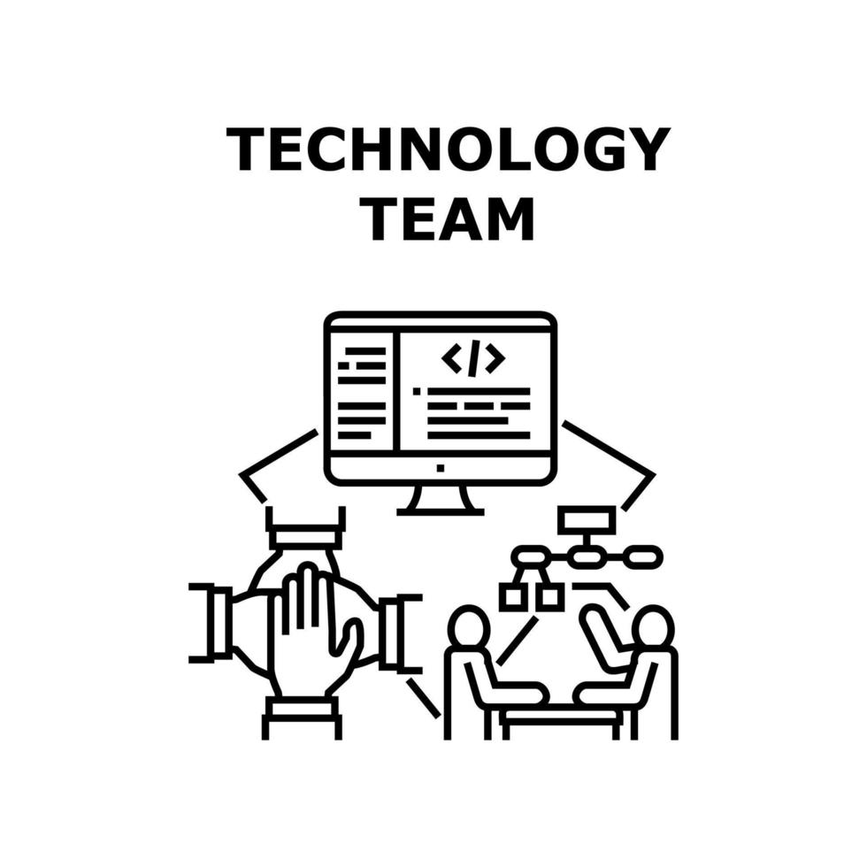 illustration vectorielle de l'icône de l'équipe technologique vecteur